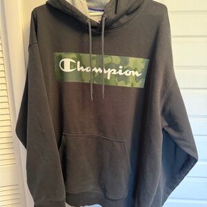 Champion Black and Green Camo Hoodie